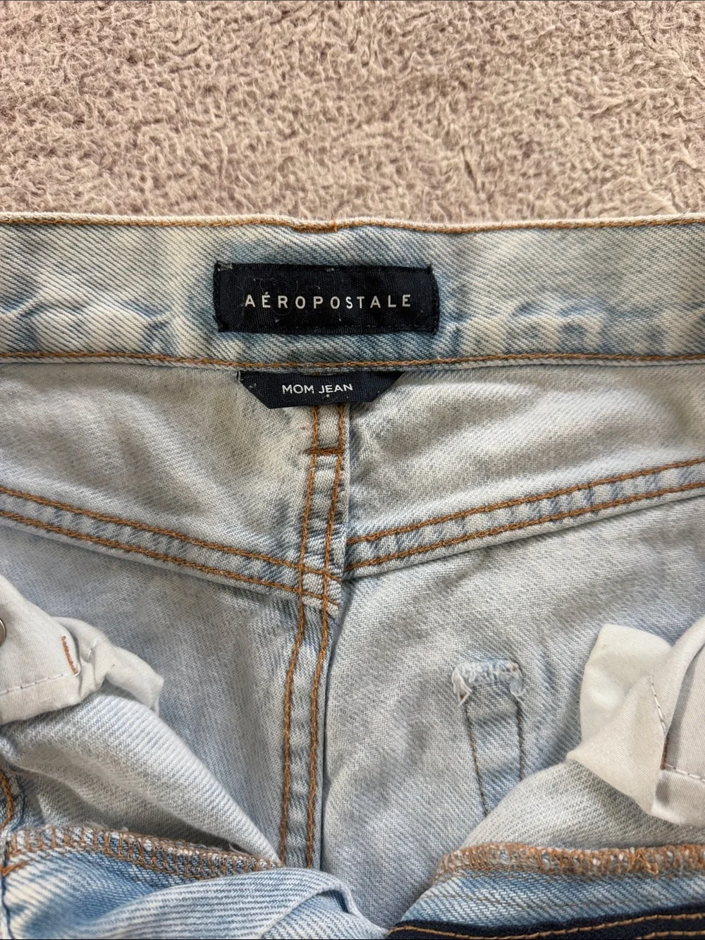Women’s Aeropostale Light Blue Distressed Mom Jeans